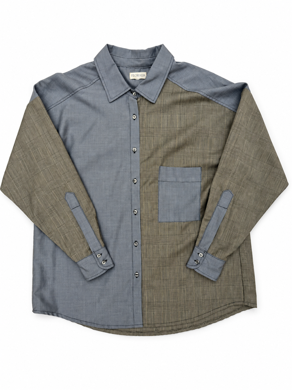 Camisa Sudestada Gris / Cuadros oliva