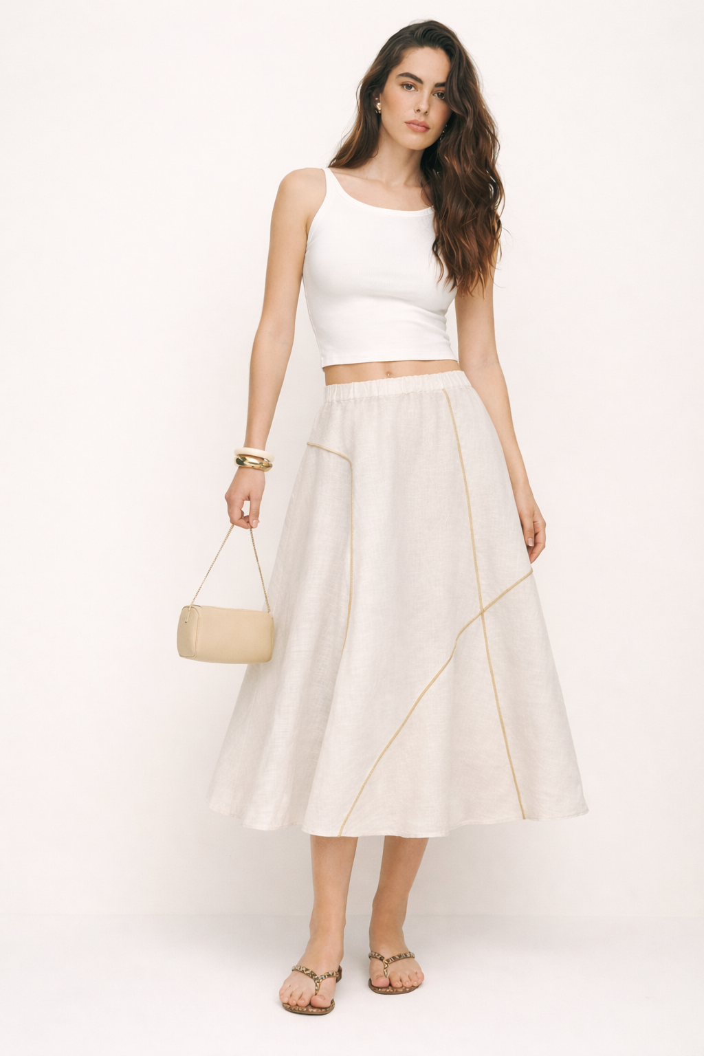 Falda Luna Lino